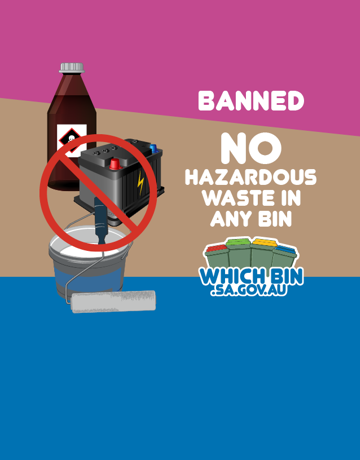 Please keep hazardous chemicals and batteries out.
